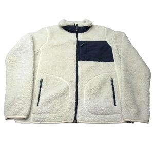 Burton Jacket Women Small Cream Bombay Full Zip Zip Deep Pile Sherpa Fleece